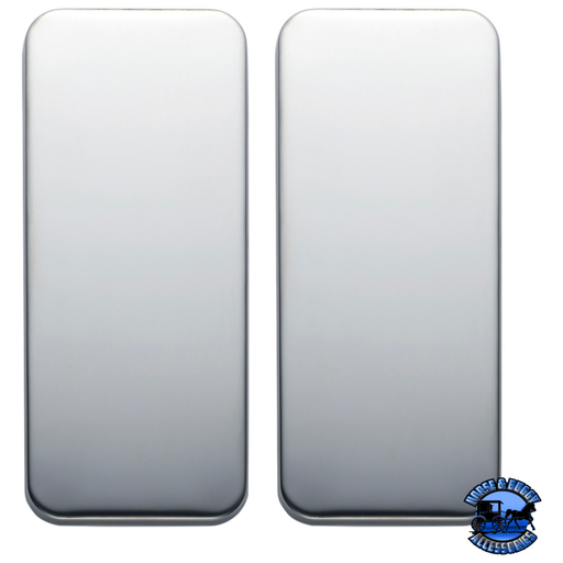 Light Gray PETERBILT STAINLESS STEEL VENT DOOR COVER - PLAIN (CARD OF 2) #20518 Vent Trim