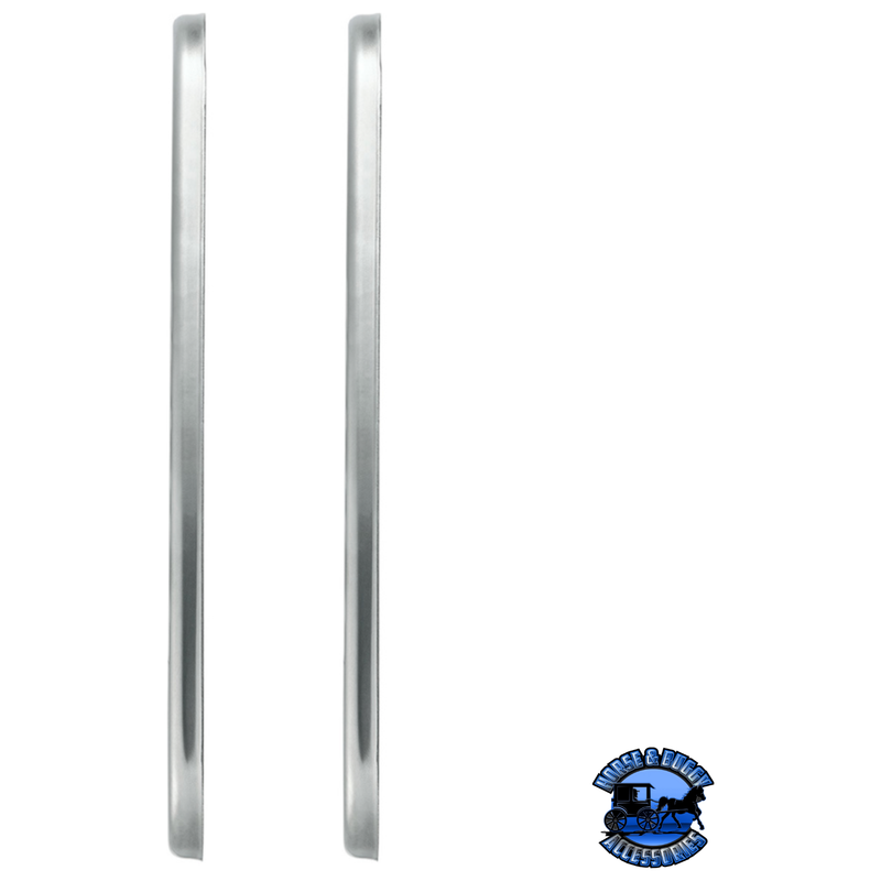 PETERBILT STAINLESS STEEL VENT DOOR COVER - PLAIN (CARD OF 2) #20518 Vent Trim Gray