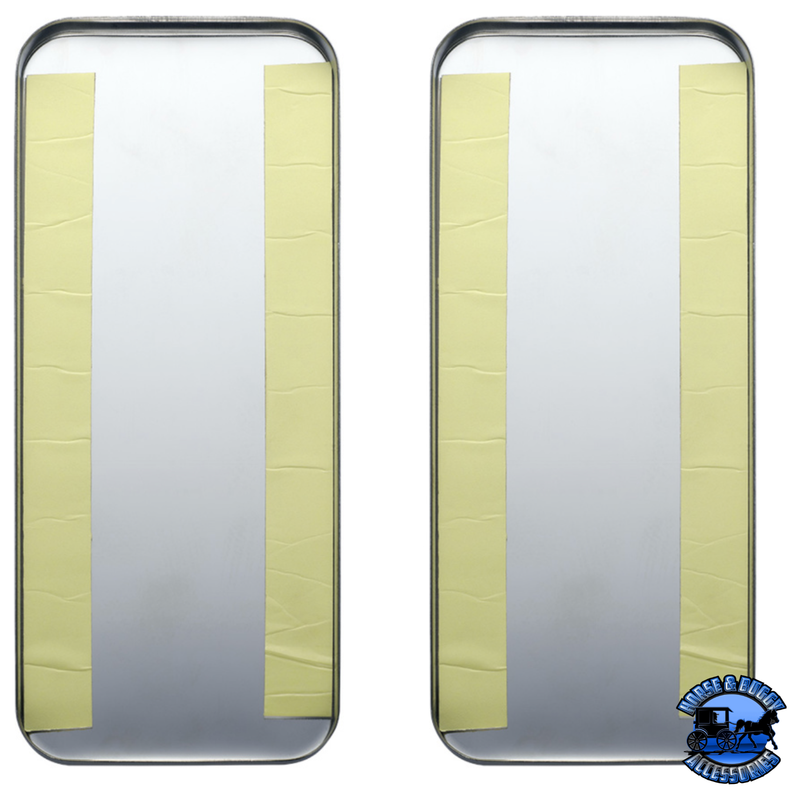 PETERBILT STAINLESS STEEL VENT DOOR COVER - PLAIN (CARD OF 2) #20518 Vent Trim Gray