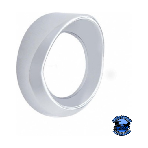 CHROME PLASTIC OIL PRESSURE GAUGE BEZEL FOR PETERBILT 359 (Choose Visor) Bezel With Light Gray