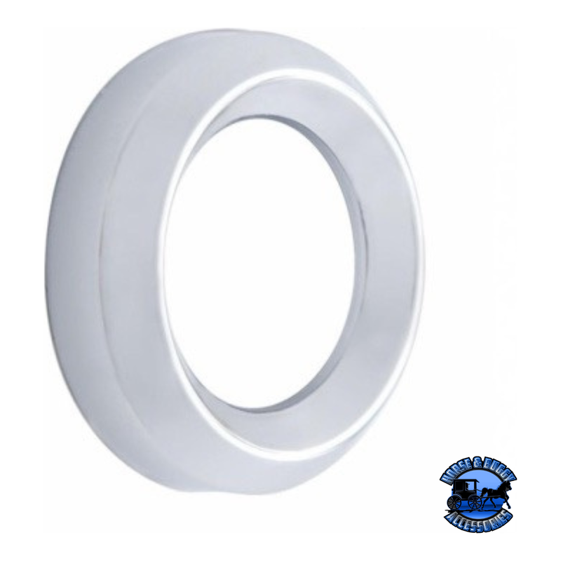 CHROME PLASTIC OIL PRESSURE GAUGE BEZEL FOR PETERBILT 359 (Choose Visor) Bezel Without Light Gray