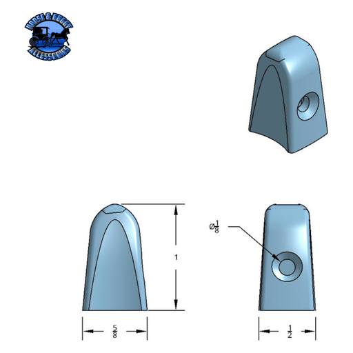 CHROME PLASTIC A/C & HEATER CONTROL SLIDE KNOBS FOR 1967-1987 PETERBILT 359 (CARD OF 3) #41013 A/C Control Knob Cadet Blue
