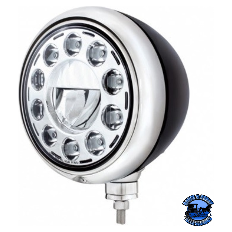 BLACK GUIDE HEADLIGHT 11 LED BULB - CHROME #32659 HEADLIGHT Light Gray