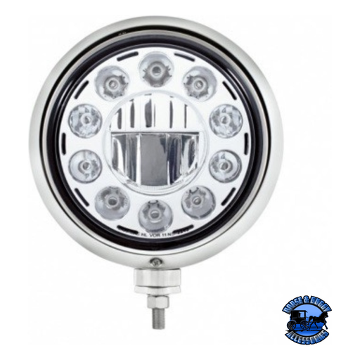 BLACK GUIDE HEADLIGHT 11 LED BULB - CHROME #32659 HEADLIGHT Light Gray