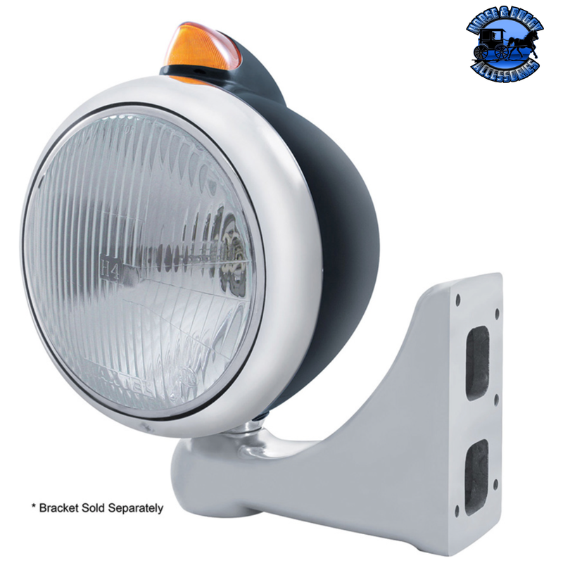 BLACK GUIDE 682-C HEADLIGHT H4 & ORIGINAL STYLE LED SIGNAL (Choose Color) HEADLIGHT Amber,Clear Gray