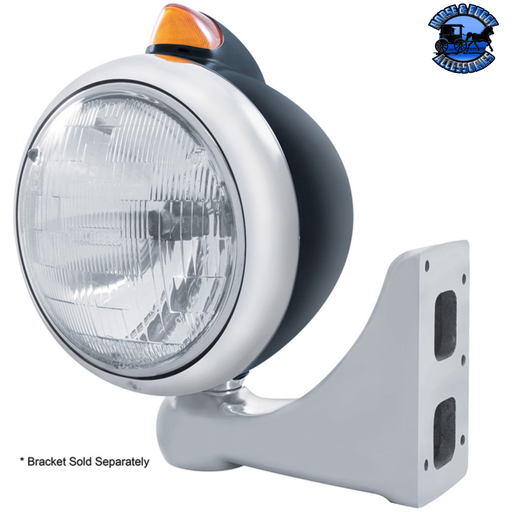 BLACK GUIDE 682-C HEADLIGHT H6024 & ORIGINAL STYLE LED SIGNAL (Choose Color) HEADLIGHT Amber,Clear Gray