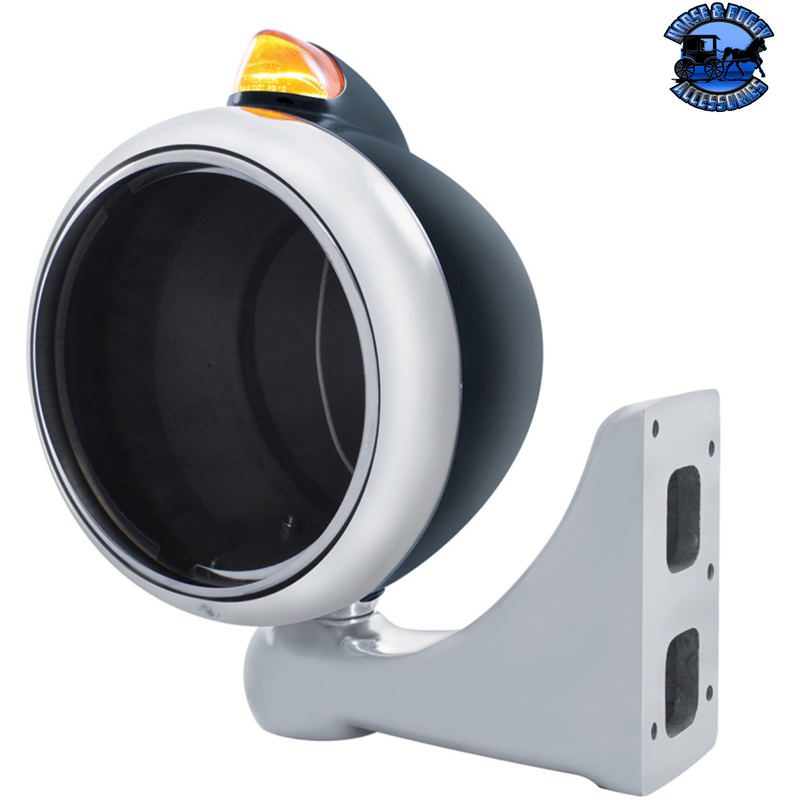 BLACK GUIDE 682-C HEADLIGHT NO BULB WITH ORIGINAL STYLE LED SIGNAL (Choose Color) HOUSING Amber,Clear Dark Slate Gray