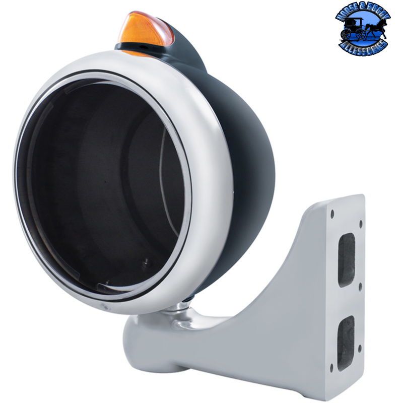 BLACK GUIDE 682-C HEADLIGHT NO BULB WITH ORIGINAL STYLE LED SIGNAL (Choose Color) HOUSING Amber,Clear Dark Slate Gray