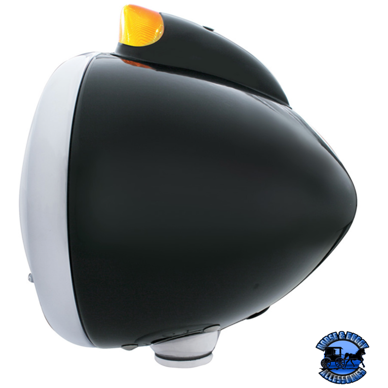 BLACK GUIDE 682-C HEADLIGHT NO BULB WITH ORIGINAL STYLE LED SIGNAL (Choose Color) HOUSING Amber,Clear Dark Slate Gray