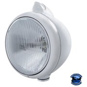 CHROME GUIDE 682-C HEADLIGHT H4 & ORIGINAL STYLE LED SIGNAL - AMBER LENS (Choose Color) HEADLIGHT Clear Gray