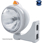 CHROME GUIDE 682-C HEADLIGHT H6024 & ORIGINAL STYLE LED SIGNAL (Choose Color) HEADLIGHT Amber,Clear Gray