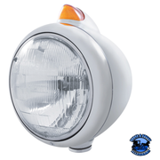 CHROME GUIDE 682-C HEADLIGHT H6024 & ORIGINAL STYLE LED SIGNAL (Choose Color) HEADLIGHT Amber Light Gray