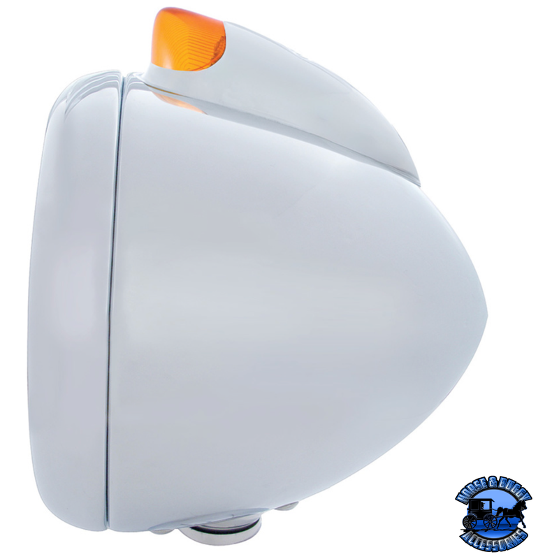CHROME GUIDE 682-C HEADLIGHT H6024 & ORIGINAL STYLE LED SIGNAL (Choose Color) HEADLIGHT Amber,Clear Light Gray