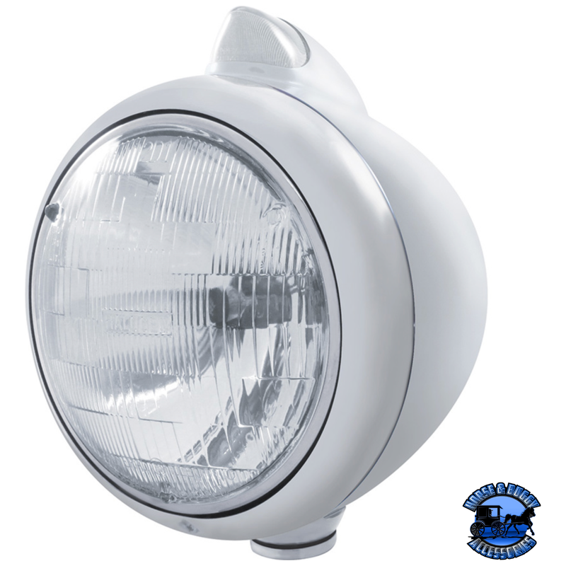 CHROME GUIDE 682-C HEADLIGHT H6024 & ORIGINAL STYLE LED SIGNAL (Choose Color) HEADLIGHT Clear Light Gray