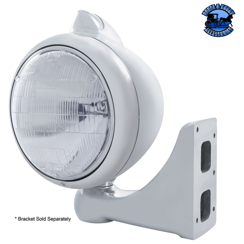 CHROME GUIDE 682-C HEADLIGHT 6014 & ORIGINAL STYLE LED SIGNAL (Choose Color) HEADLIGHT Clear,Amber Gray