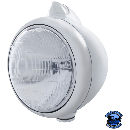 CHROME GUIDE 682-C HEADLIGHT 6014 & ORIGINAL STYLE LED SIGNAL (Choose Color) HEADLIGHT Clear Gray