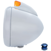 CHROME GUIDE 682-C HEADLIGHT NO BULB WITH ORIGINAL STYLE LED SIGNAL (Choose Color) HOUSING Amber,Clear Light Gray