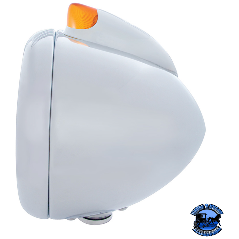 GUIDE 682-C HEADLIGHT CRYSTAL H4 & ORIGINAL STYLE LED SIGNAL (Choose Color) (Choose Lens) HEADLIGHT Stainless / Amber,Stainless / Clear,Black / Amber,Black / Clear Light Gray