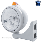 GUIDE 682-C HEADLIGHT CRYSTAL H4 & ORIGINAL STYLE LED SIGNAL (Choose Color) (Choose Lens) HEADLIGHT Stainless / Amber,Stainless / Clear,Black / Amber,Black / Clear Gray