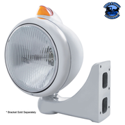 STAINLESS STEEL GUIDE 682-C HEADLIGHT H4 & ORIGINAL STYLE LED SIGNAL (Choose Color) HEADLIGHT Amber,Clear Gray