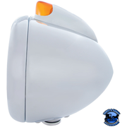 STAINLESS STEEL GUIDE 682-C HEADLIGHT H6024 & ORIGINAL STYLE LED SIGNAL (Choose Color) HEADLIGHT Amber,Clear Light Gray