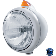 STAINLESS STEEL GUIDE 682-C HEADLIGHT H6024 & ORIGINAL STYLE LED SIGNAL (Choose Color) HEADLIGHT Amber Gray