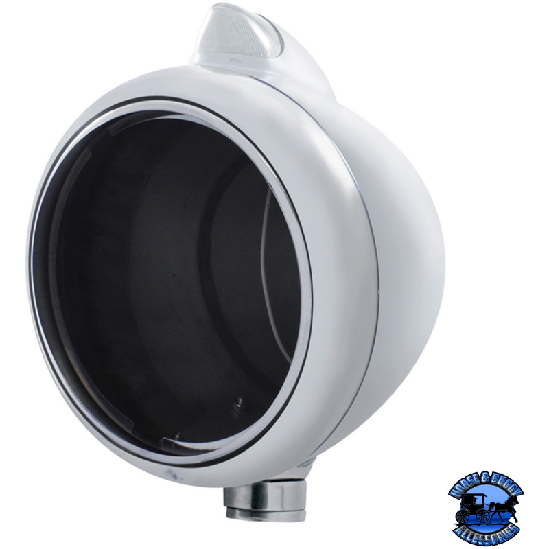 STAINLESS STEEL GUIDE 682-C HEADLIGHT NO BULB & ORIGINAL STYLE LED SIGNAL (Choose Color) HOUSING Clear Dark Slate Gray