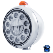 BLACK GUIDE 682-C HEADLIGHT 11 LED BULB & DUAL MODE LED SIGNAL (Choose Color) (Choose Lens) HEADLIGHT Stainless / Amber,Stainless / Clear,Black / Amber,Black / Clear Light Gray