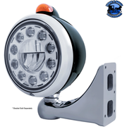 BLACK GUIDE 682-C HEADLIGHT 11 LED BULB & DUAL MODE LED SIGNAL (Choose Color) (Choose Lens) HEADLIGHT Stainless / Amber,Stainless / Clear,Black / Amber,Black / Clear Dark Gray