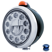 BLACK GUIDE 682-C HEADLIGHT 11 LED BULB & DUAL MODE LED SIGNAL (Choose Color) (Choose Lens) HEADLIGHT Black / Amber Gray