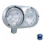 304 STAINLESS DUAL HEADLIGHT HOUSING WITH INNER LAMP BUCKET FOR PETERBILT 359 (Choose Side) HOUSING Driver Gray