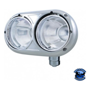 304 STAINLESS DUAL HEADLIGHT HOUSING WITH INNER LAMP BUCKET FOR PETERBILT 359 (Choose Side) HOUSING Passenger Gray