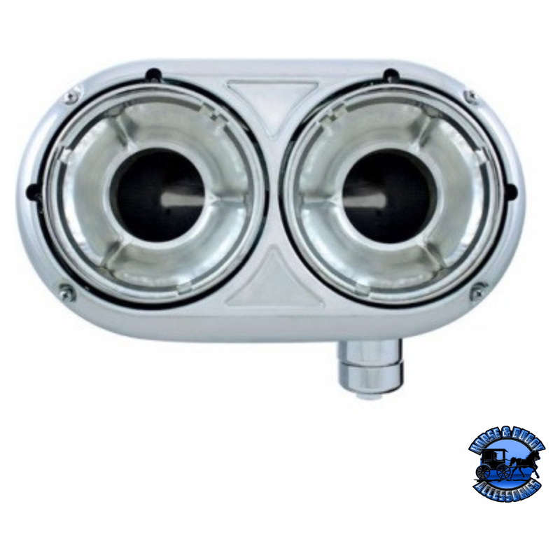304 STAINLESS DUAL HEADLIGHT HOUSING WITH INNER LAMP BUCKET FOR PETERBILT 359 (Choose Side) HOUSING Passenger,Driver Gray