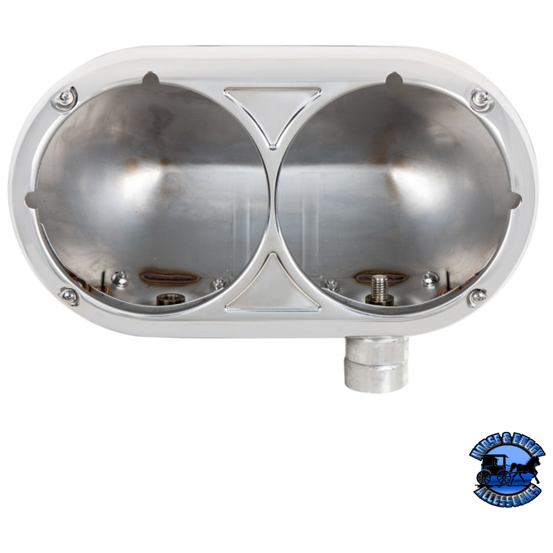 304 STAINLESS DUAL HEADLIGHT HOUSING FOR PETERBILT 359 #32179 HOUSING Gray