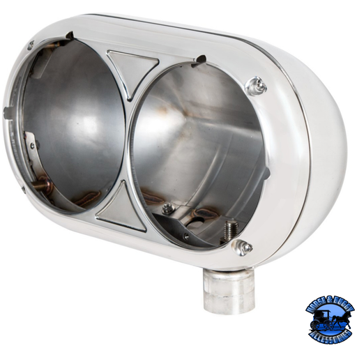 304 STAINLESS DUAL HEADLIGHT HOUSING FOR PETERBILT 359 #32179 HOUSING Light Gray