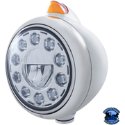 GUIDE STYLE 682-C HEADLIGHT 11 LED BULB & ORIGINAL STYLE LED SIGNAL (Choose Color) (Choose Lens) HEADLIGHT Chrome / Amber Gray