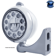 CHROME GUIDE 682-C HEADLIGHT 11 LED BULB & DUAL MODE LED SIGNAL (Choose Color) HEADLIGHT Amber,Clear Gray