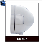 STAINLESS BULLET CLASSIC HEADLIGHT 11 LED BULB WITH DUAL MODE LED TURN SIGNAL (Choose Mode) (Choose Color) HEADLIGHT Dual / Amber,Dual / Clear,Single / Amber,Single / Clear Gray