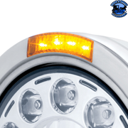 STAINLESS BULLET CLASSIC HEADLIGHT 11 LED BULB WITH DUAL MODE LED TURN SIGNAL (Choose Mode) (Choose Color) HEADLIGHT Dual / Amber,Dual / Clear,Single / Amber,Single / Clear Light Gray