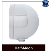 STAINLESS BULLET HALF MOON HEADLIGHT 11 LED BULB & LED TURN SIGNAL (Choose Mode) (Choose Color) HEADLIGHT Dual / Amber,Dual / Clear,Single / Amber,Single / Clear Light Gray