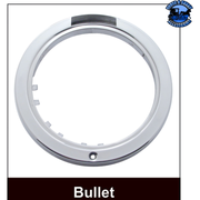 STAINLESS BULLET HALF MOON HEADLIGHT 11 LED BULB & LED TURN SIGNAL (Choose Mode) (Choose Color) HEADLIGHT Dual / Amber,Dual / Clear,Single / Amber,Single / Clear Black