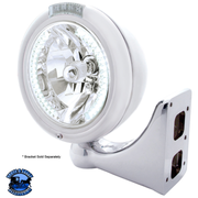 CHROME CLASSIC HEADLIGHT H4 WITH 34 WHITE LED & SIGNAL (Choose Mode) (Choose Color) HEADLIGHT Dual / Clear,Dual / Amber,Single / Clear,Single / Amber Light Gray