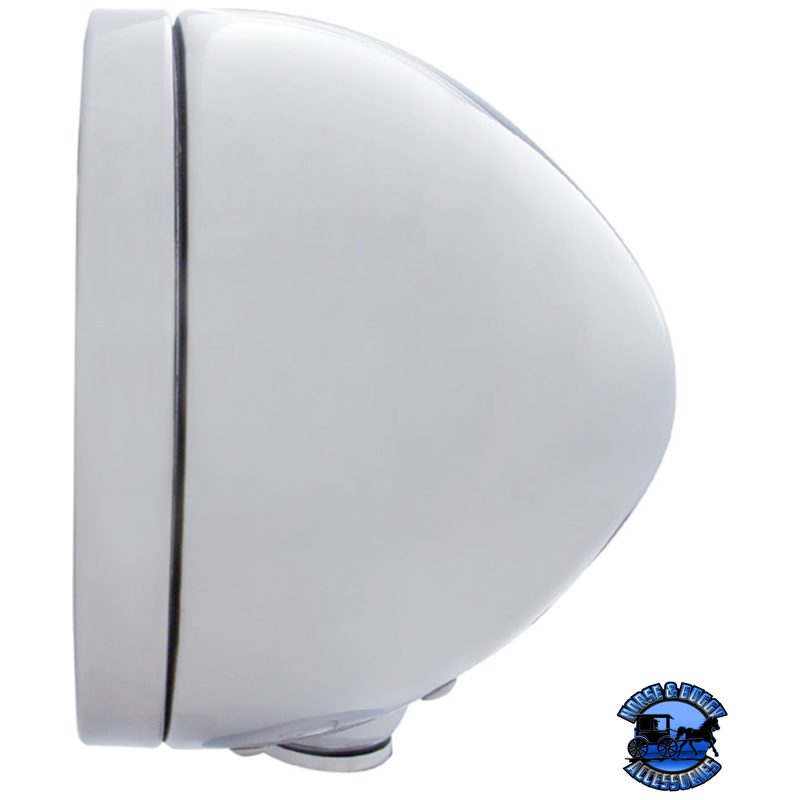 CHROME CLASSIC HEADLIGHT H4 WITH 34 WHITE LED & SIGNAL (Choose Mode) (Choose Color) HEADLIGHT Dual / Clear,Dual / Amber,Single / Clear,Single / Amber Gray