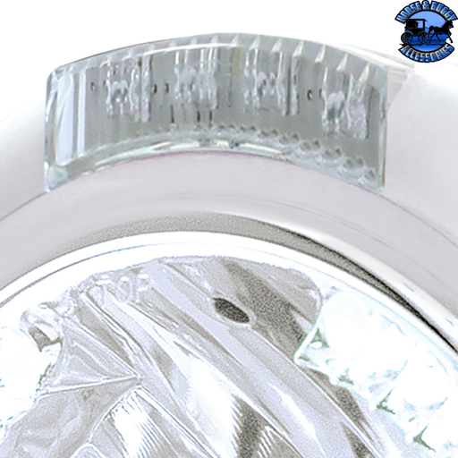 CHROME CLASSIC HEADLIGHT H4 WITH 34 WHITE LED & SIGNAL (Choose Mode) (Choose Color) HEADLIGHT Dual / Clear,Dual / Amber,Single / Clear,Single / Amber Light Gray