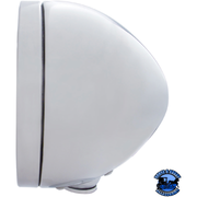 STAINLESS STEEL CLASSIC HEADLIGHT H4 WITH 34 WHITE LED & DUAL MODE LED SIGNAL (Choose Color) HEADLIGHT Clear,Amber Gray