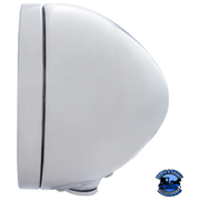 STAINLESS STEEL CLASSIC HEADLIGHT H4 WITH 34 AMBER LED & DUAL MODE LED SIGNAL (Choose Color) HEADLIGHT Amber,Clear Gray