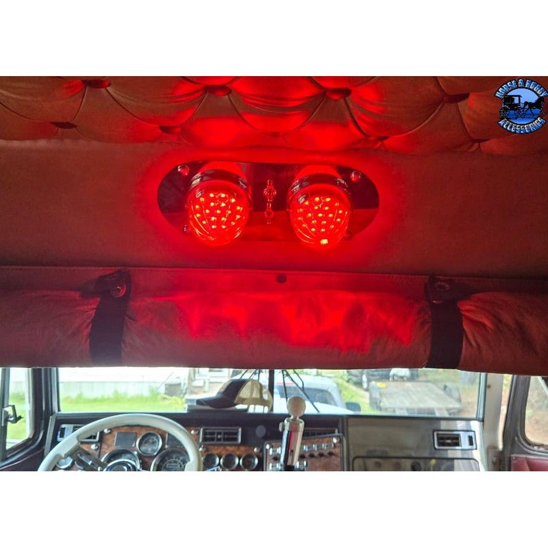 KW/Pete - Above Door Interior Dome Light Plate - 2 Watermelon Light Holes, 2 Switch Hole #SS-1006