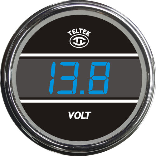 #245 VOLTMETER; BLUE DISPLAY; CHROME BEZEL GAUGE Dark Slate Gray