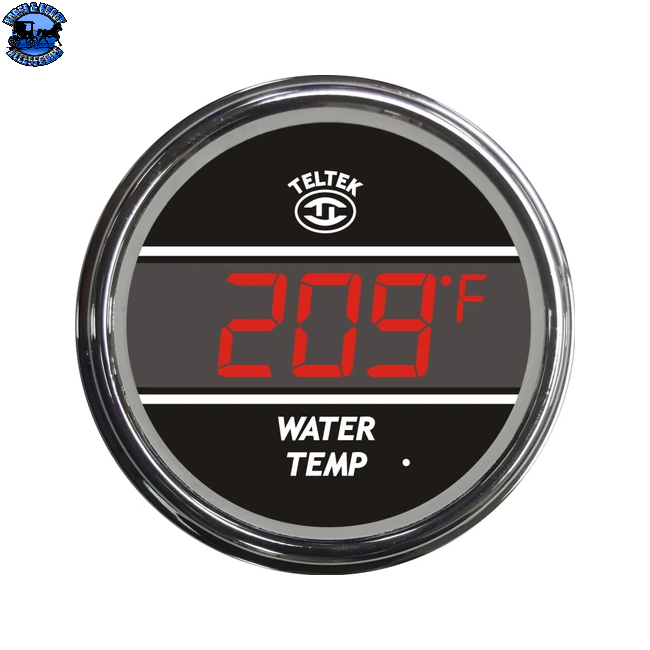 109 WATER GAUGE; RED DISPLAY; CHROME BEZEL; 16' SS CABLE