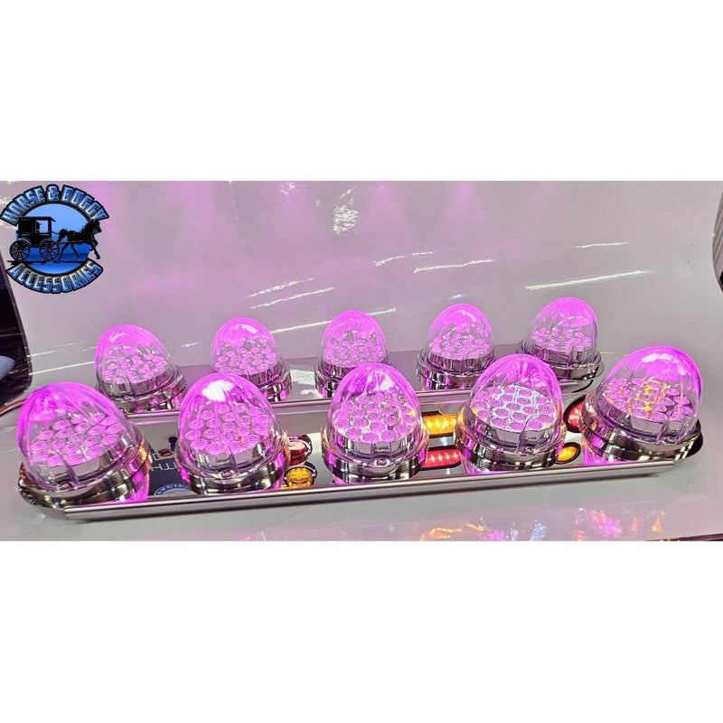 #1706 5 HOLE FRONT PETERBILT RADIUS STYLE BRACKET FOR 15" AIR CLEANER (SOLD IN PAIRS) (Lights not included) AIR CLEANER Dark Gray